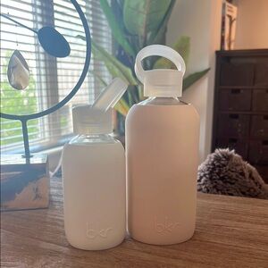 2 BKR White and Cream Water Bottles